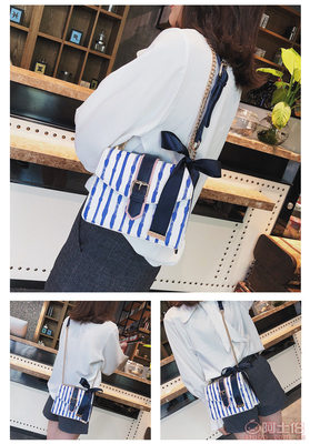 夏季風尚 海軍條紋小方包，少女心動的斜挎新寵